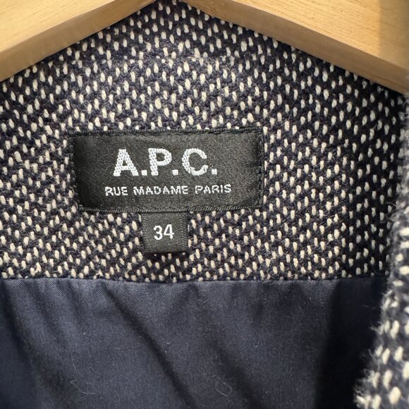 A.P.C. Tweed Coat Women's Size 34 (M) - Picture 3 of 11